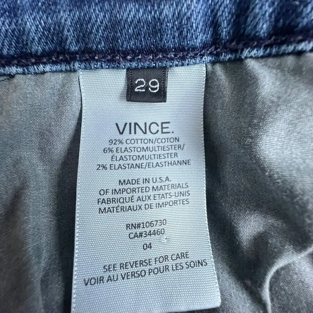 Vince Womens Dark Wash Mid Rise Skinny Jeans 29‎